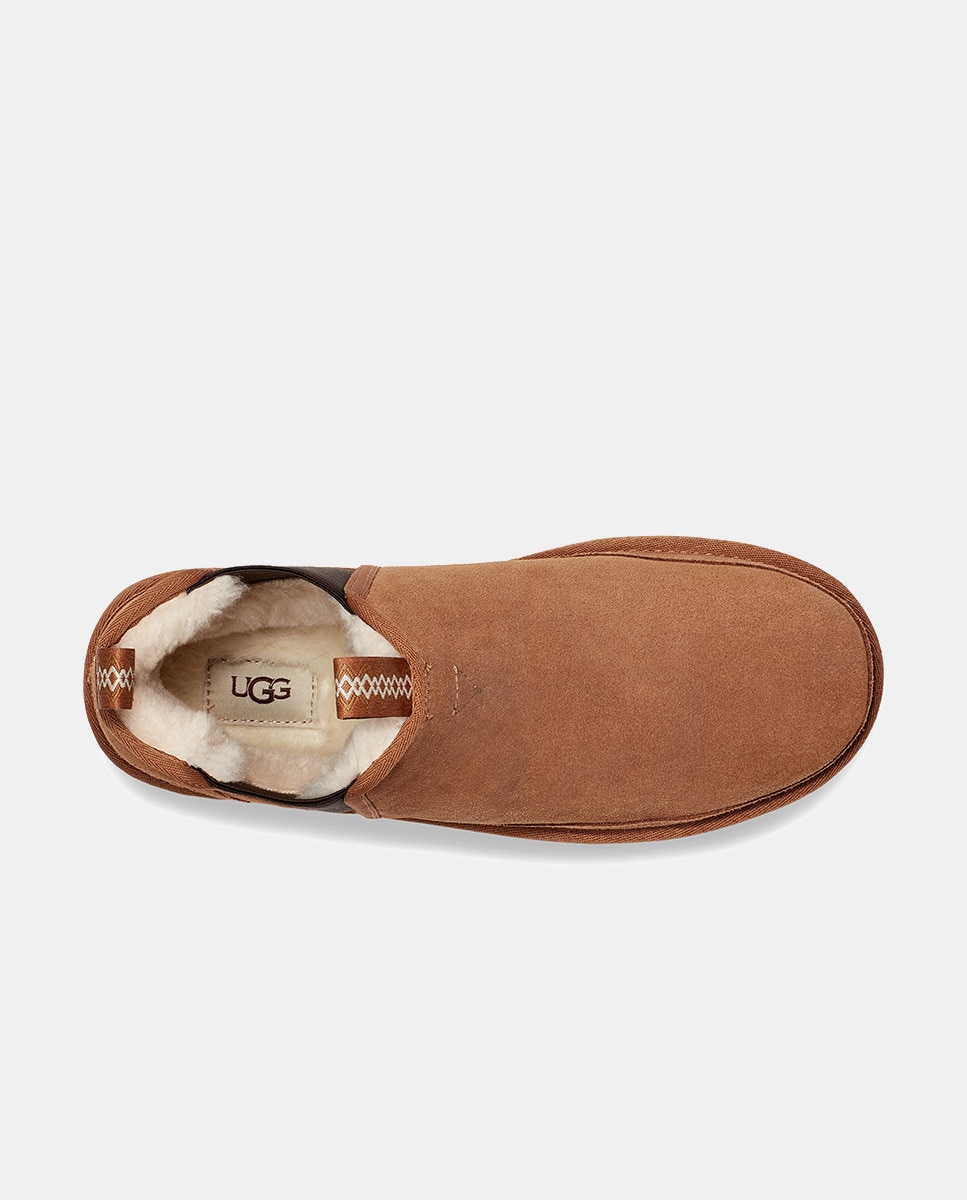 Botas Neumel Tipo Chelsea com Forro de Lã e em Camurça Camel-6