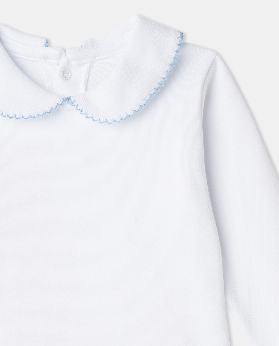 Body de Manga Comprida com Gola Piqué Branco-3
