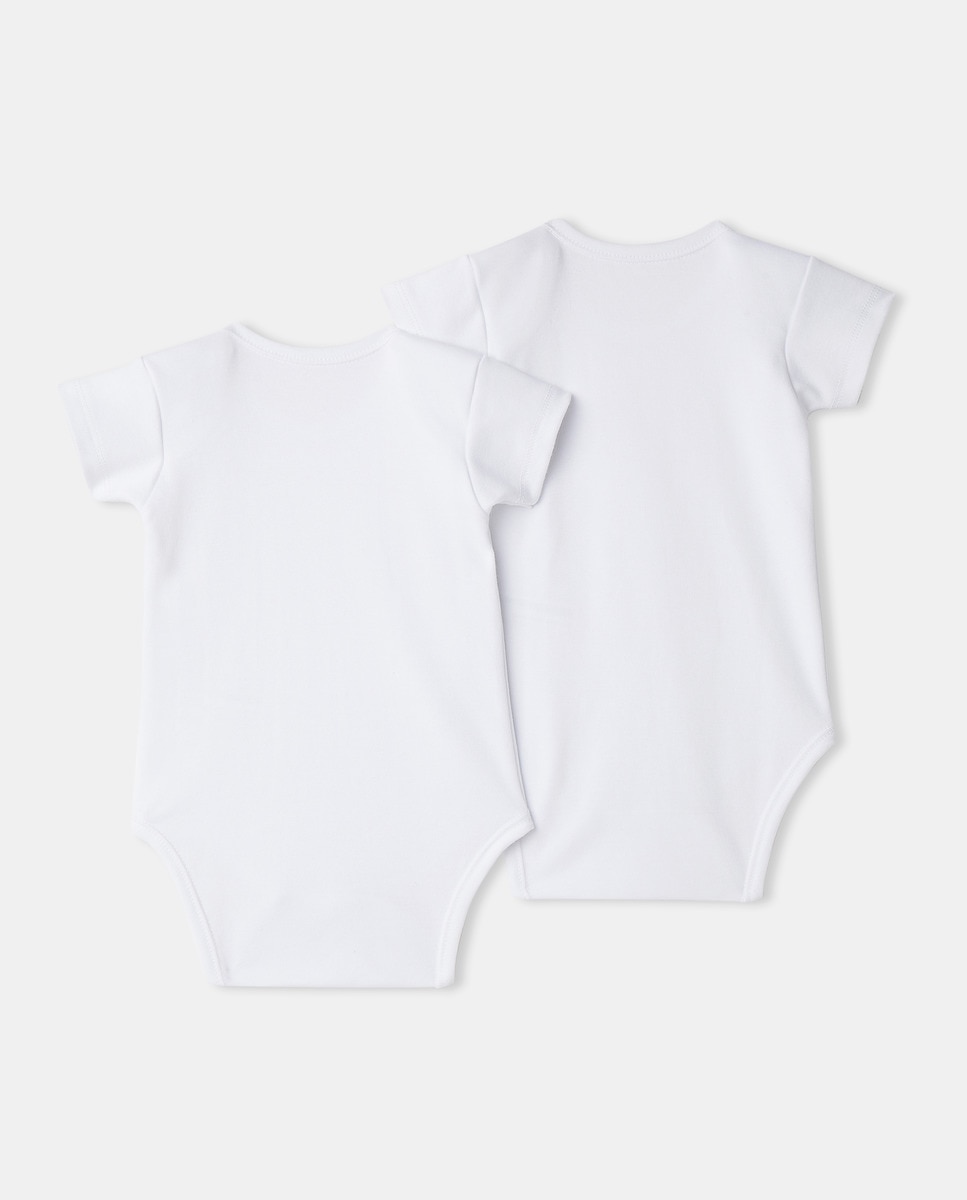 Pack de 2 Bodies de Bebé com Manga Curta Branco-2