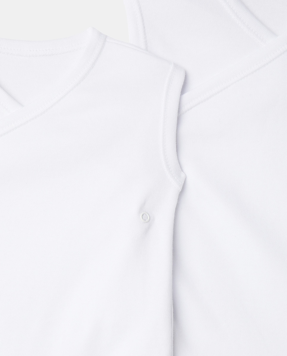Pack de 2 Bodies Cruzados de Bebé sem Mangas Branco-3