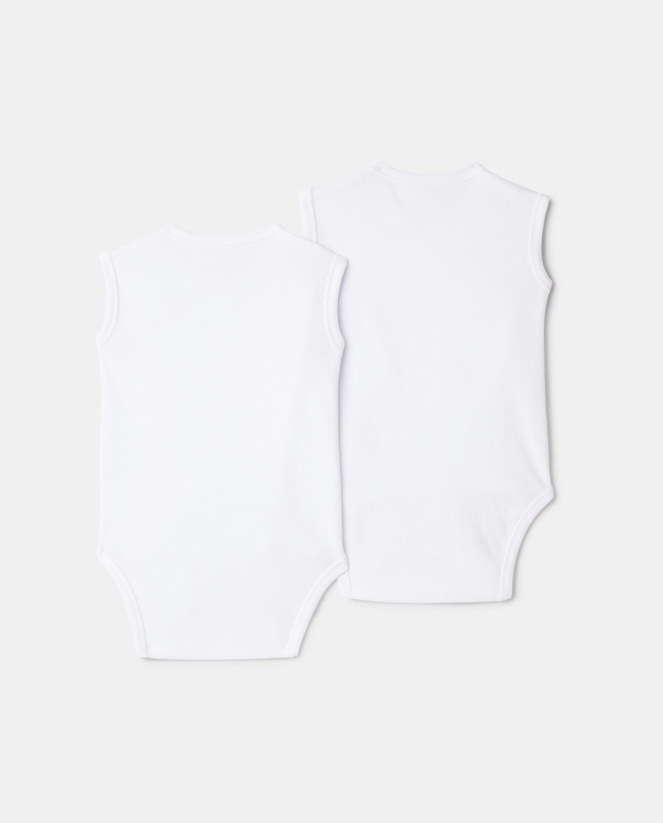 Pack de 2 Bodies Cruzados de Bebé sem Mangas Branco-2