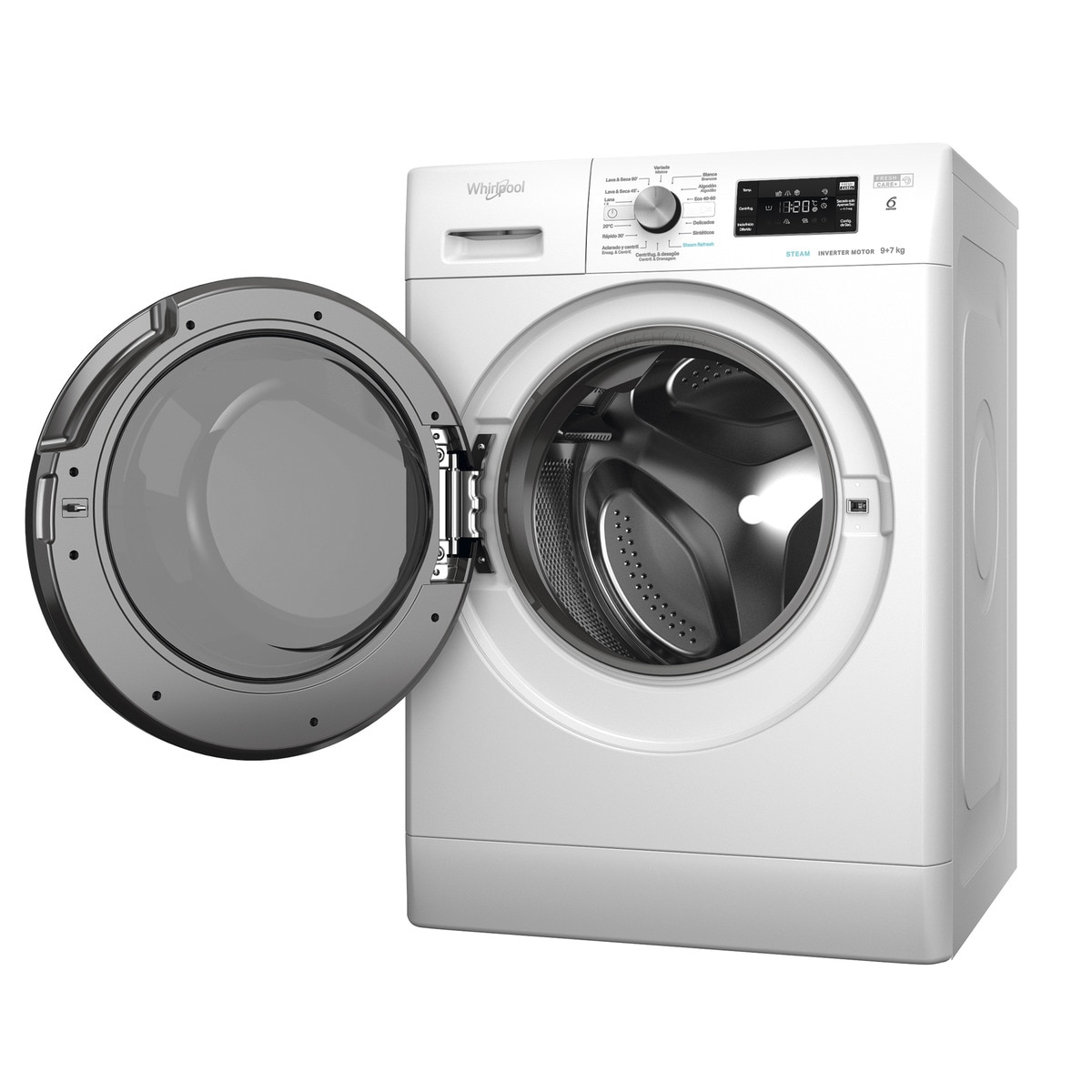 Lavadora secadora Whirlpool 9 kg / 1.400 rpm - FFWDB 976258 BV Blanco-2