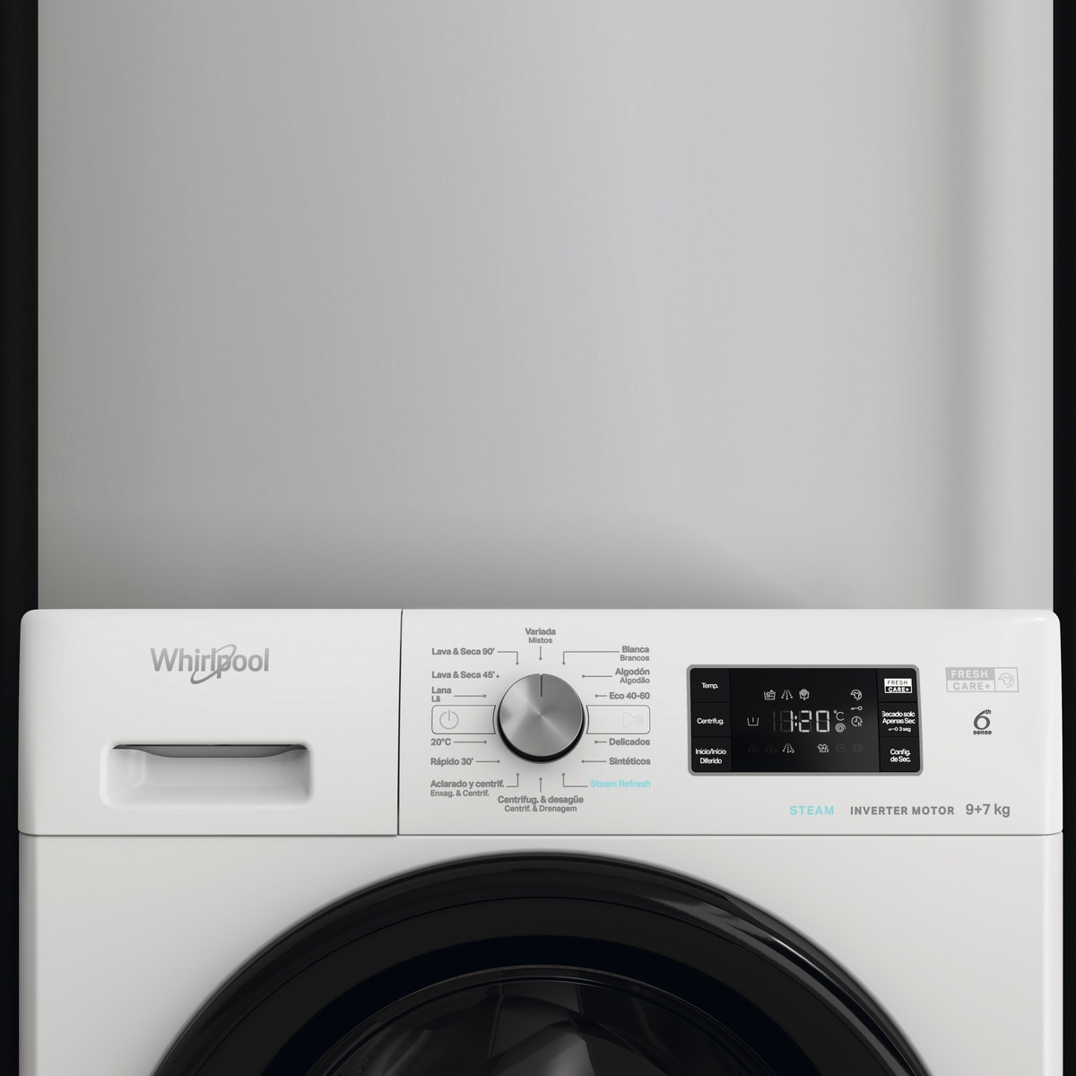 Lavadora secadora Whirlpool 9 kg / 1.400 rpm - FFWDB 976258 BV Blanco-6
