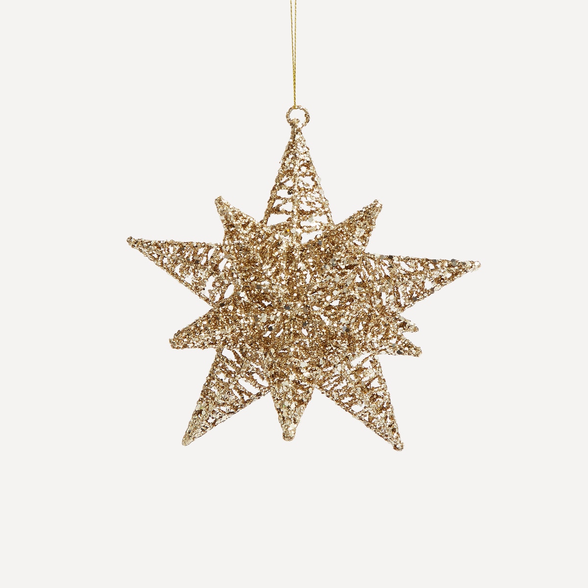 Colgante Estrella 3D Glitter Navidad El Corte Inglés Champagne-1