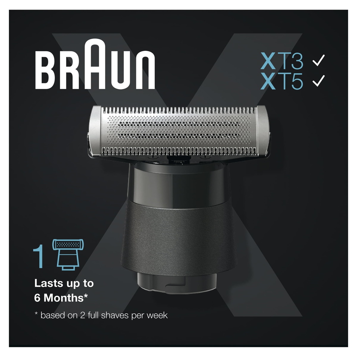 Recambio cabezal para recortadora de barba y afeitadora eléctrica Braun Series X XT20, lámina 4D con peine bidireccional y cabezal flexible Negro-2
