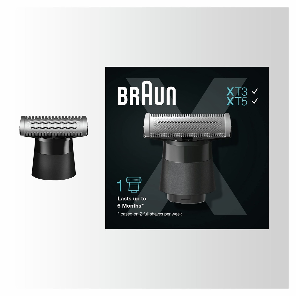 Recambio cabezal para recortadora de barba y afeitadora eléctrica Braun Series X XT20, lámina 4D con peine bidireccional y cabezal flexible Negro-7