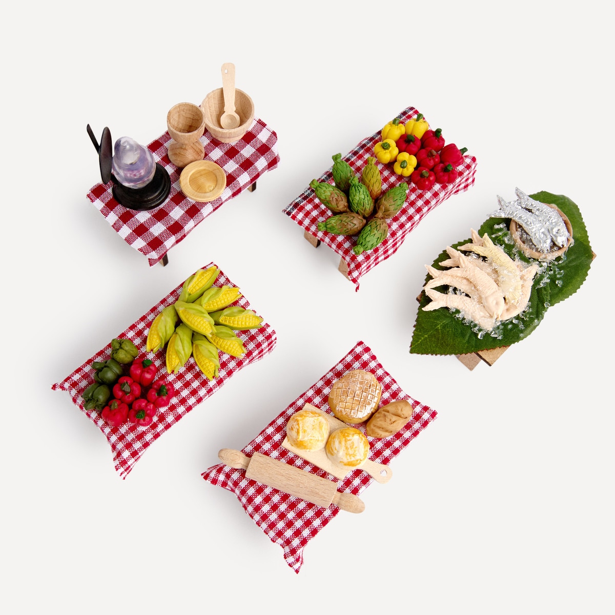 Mesas com Alimentos - Modelos Sortidos Multicolor-2