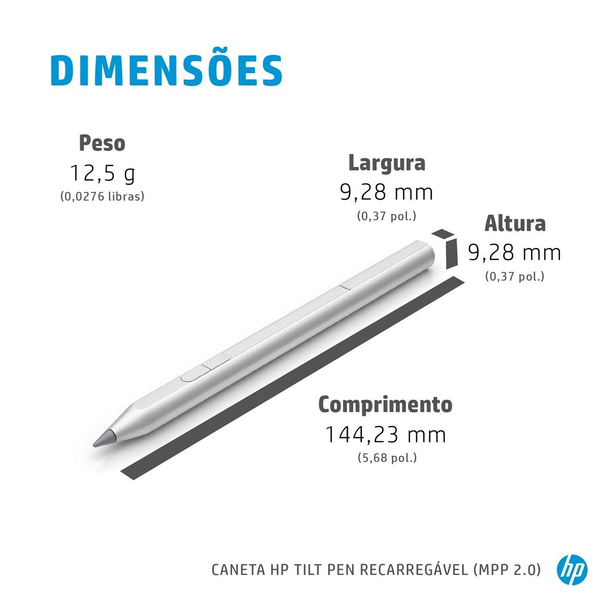 Caneta HP Tilt Pen MPP 2.0 com Bateria Recarregável Preto-6