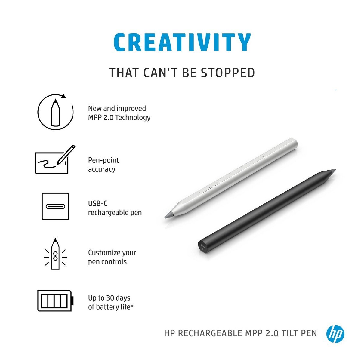 Caneta HP Tilt Pen MPP 2.0 com Bateria Recarregável Preto-5