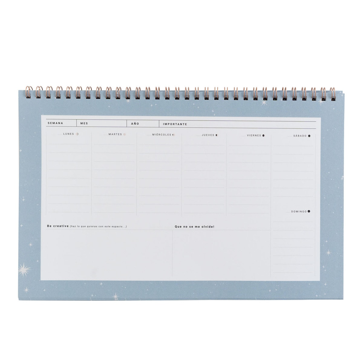 Organizador semanal Lua. Preto Preto-4