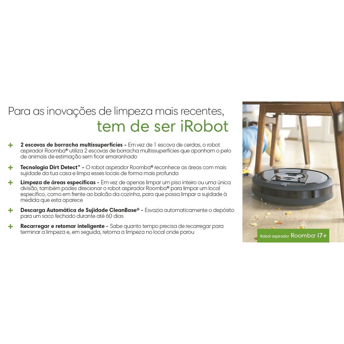 Robot Aspirador iRobot® Roomba® i7 Mapa Inteligente - Limpeza por Divisão - Limpeza Direcionada a Objeto - Sugestões Personalizadas Cinzento-3