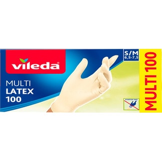 Luvas Descartáveis Latex Natural  M/G embalagem 100 unidades - Vileda