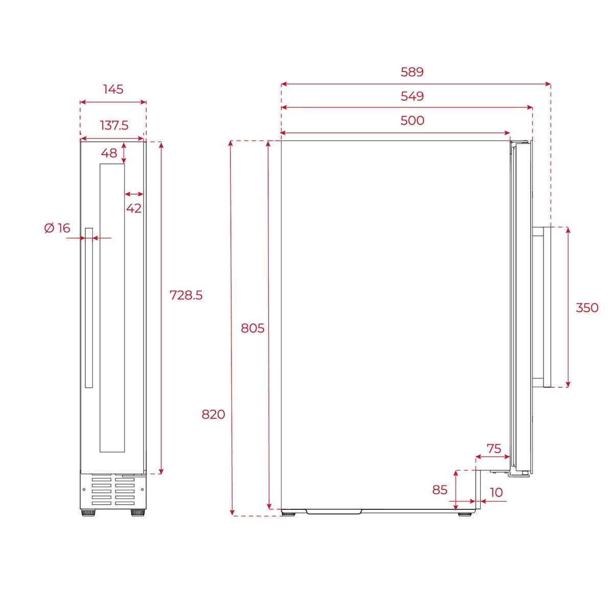 Vinoteca Teka para 8 botellas - RVU 10008 Cristal negro-3
