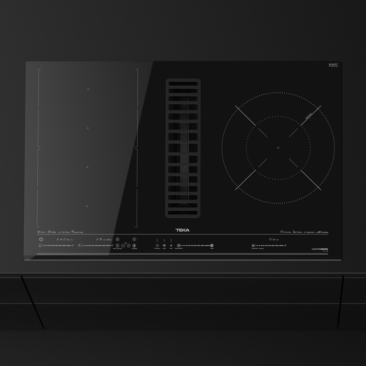 Placa de inducción Teka 4 zonas de cocción, con extractor integrado - AFC 85628 MST BK Negro-10
