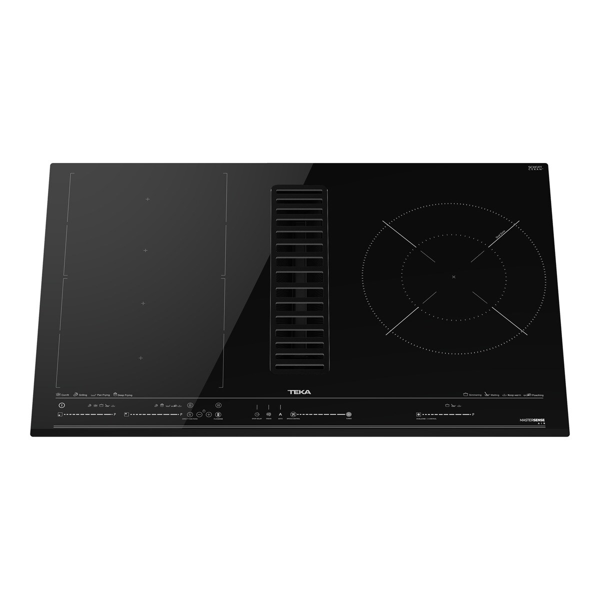Placa de inducción Teka 4 zonas de cocción, con extractor integrado - AFC 85628 MST BK Negro-4