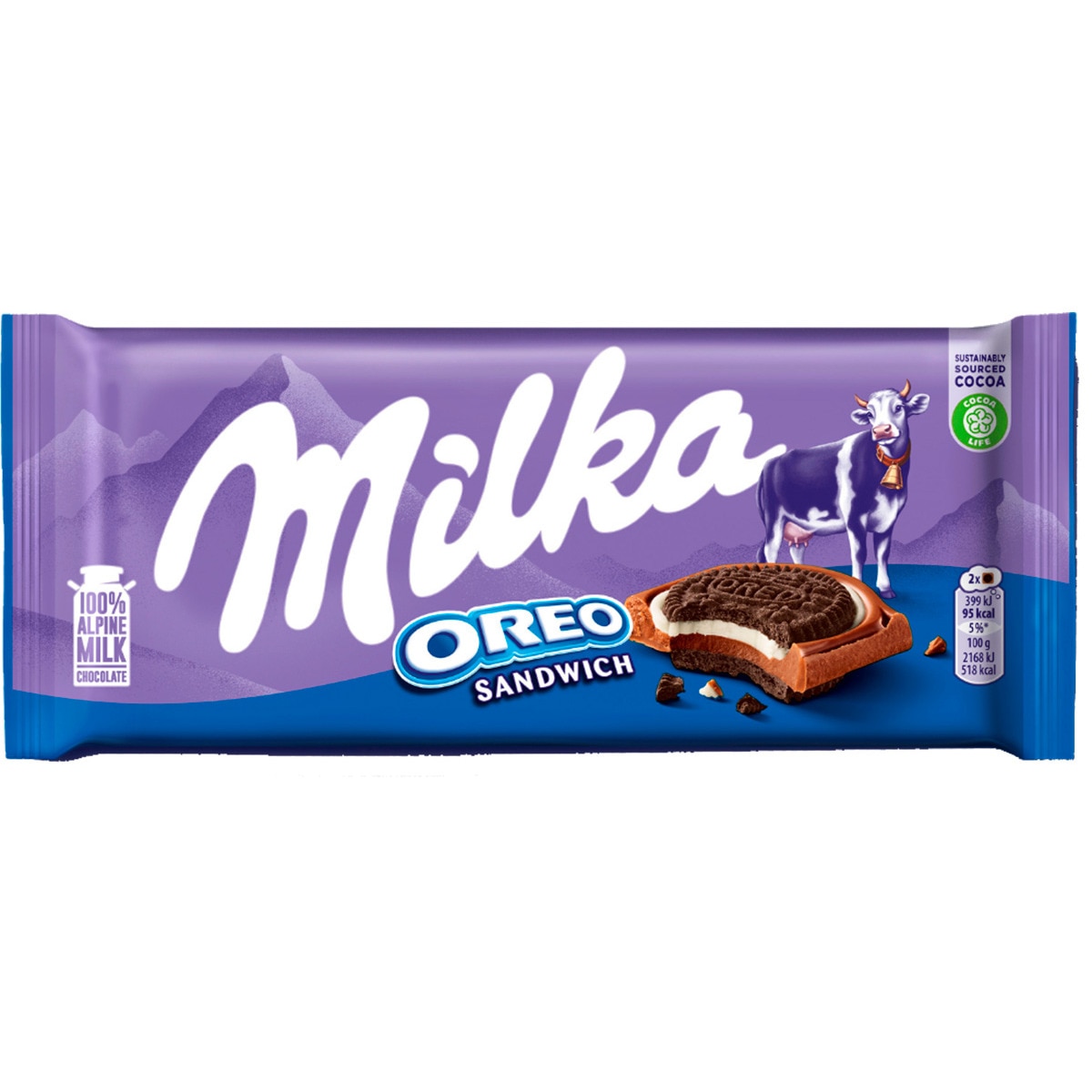 Chocolate de Leite Oreo Sandwich embalagem 92 g