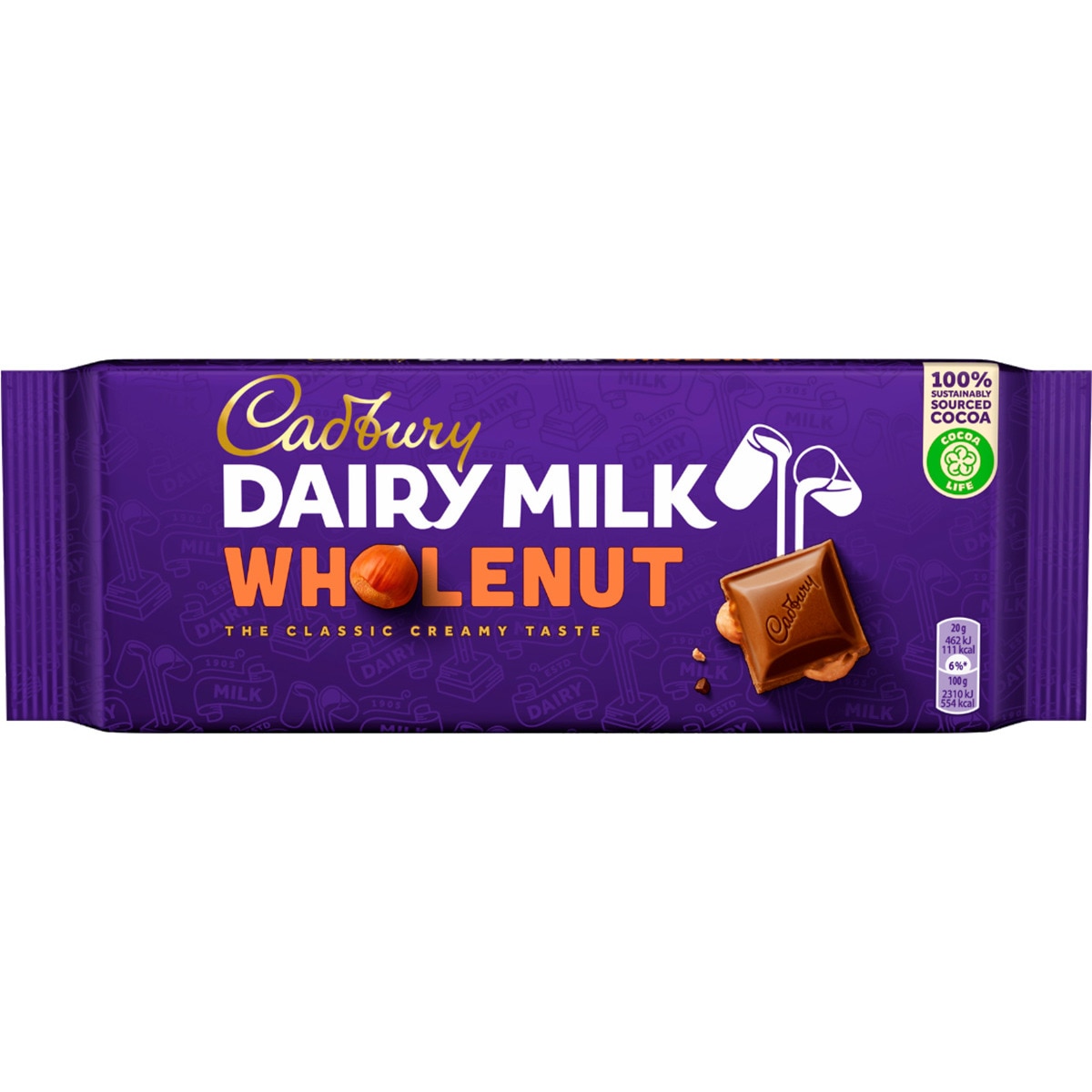 Chocolate Dairy Milk Wholenut embalagem 180 g