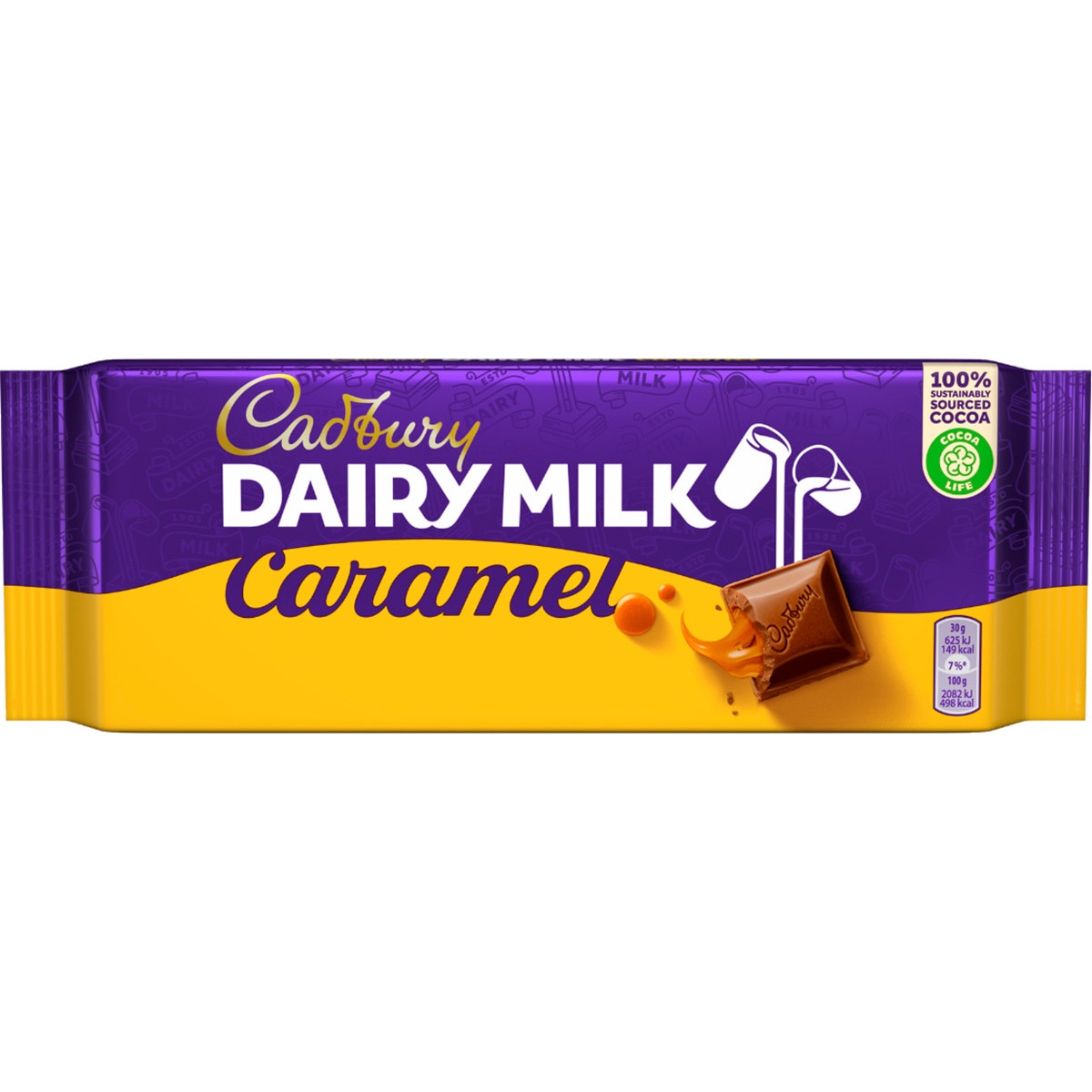 Chocolate Dairy Milk Caramelo embalagem 180 g