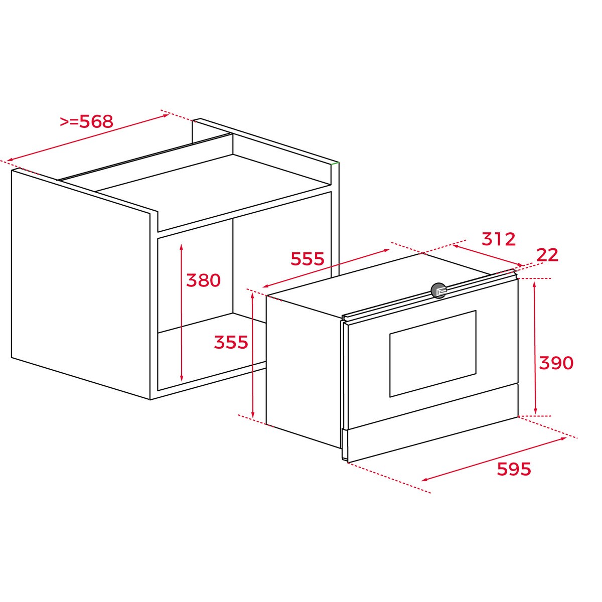 Microondas integrable Teka 22 litros y grill - ML 82-G1 BIS L Negro-2