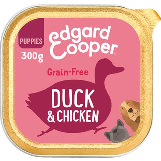 comida húmeda para perros cachorros con pato y pollo Grain Free tarrina 300 g - Edgard&cooper