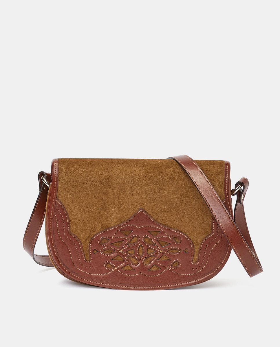 Sac à bandoulière bimatière avec rabat