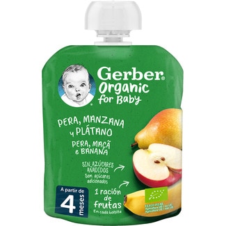Saqueta de Fruta sabor Pera, Maçã e Banana embalagem 90 g - Gerber