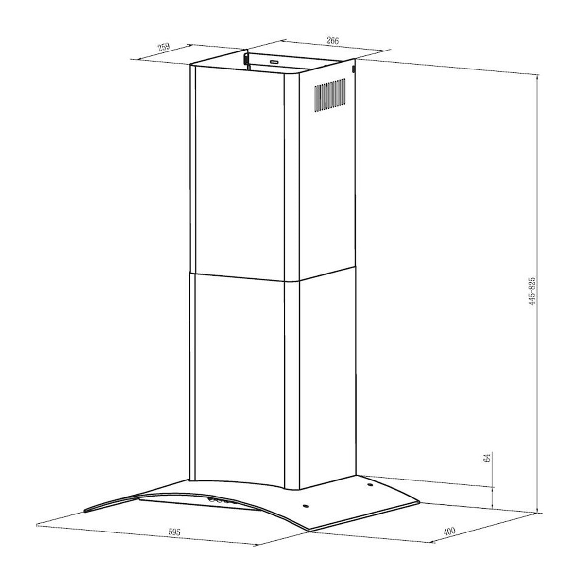Campana decorativa Candy cristal - CCG6MX/A Inox / Cristal-3