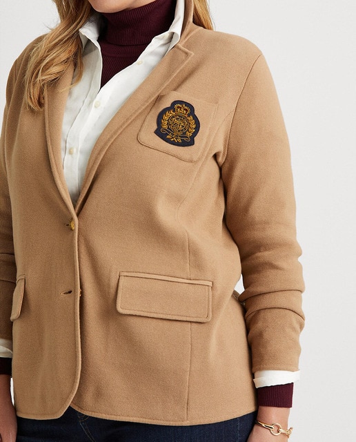 Imagen 0 de Blazer de mujer talla grande lisa con escudo