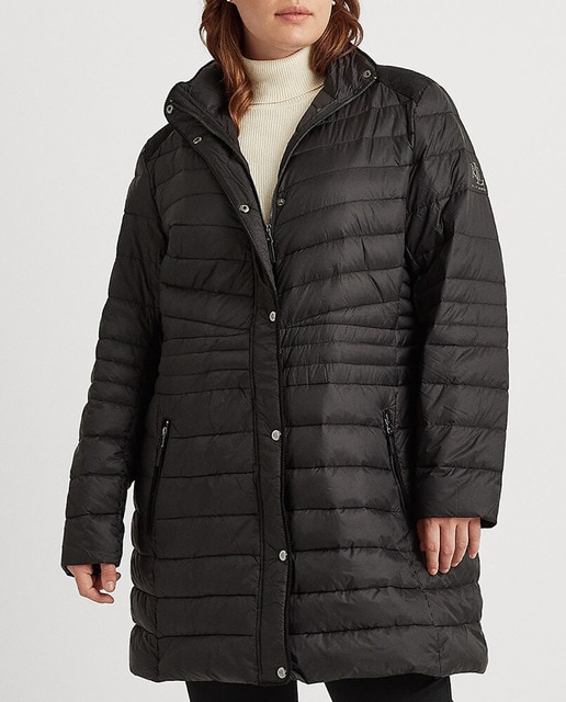 Imagen 0 de Plumífero de mujer talla grande largo con cuello alto