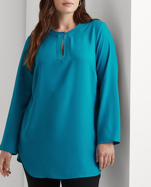 Imagen 0 de Blusa de mujer talla grande de manga francesa lisa