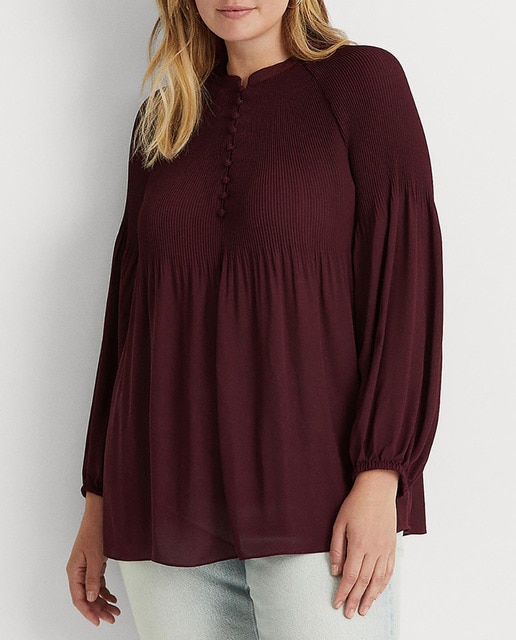 Imagen 0 de Blusa de mujer talla grande de manga larga y fluida