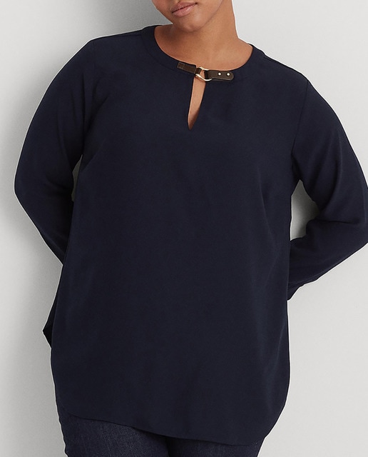 Imagen 0 de Blusa de mujer talla grande de manga larga y fluida