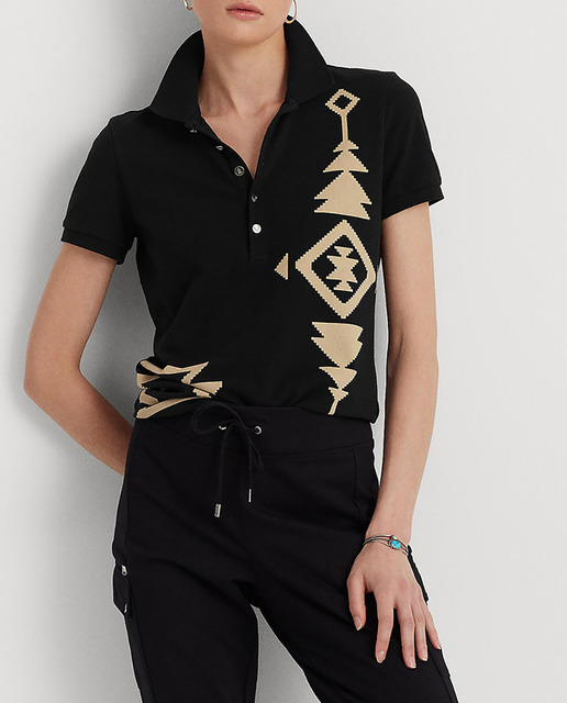 Imagen 0 de Polo de mujer manga corta con dibujo frontal