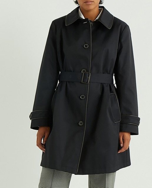 Imagen 0 de Gabardina de mujer talla grande corta y estampado liso