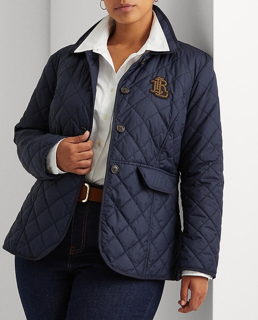 Imagen 0 de Abrigo de mujer talla grande acolchado con logo