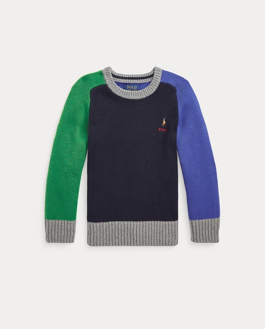 Imagen 0 de Jersey mezcla algodón/cachemira de niño en azul