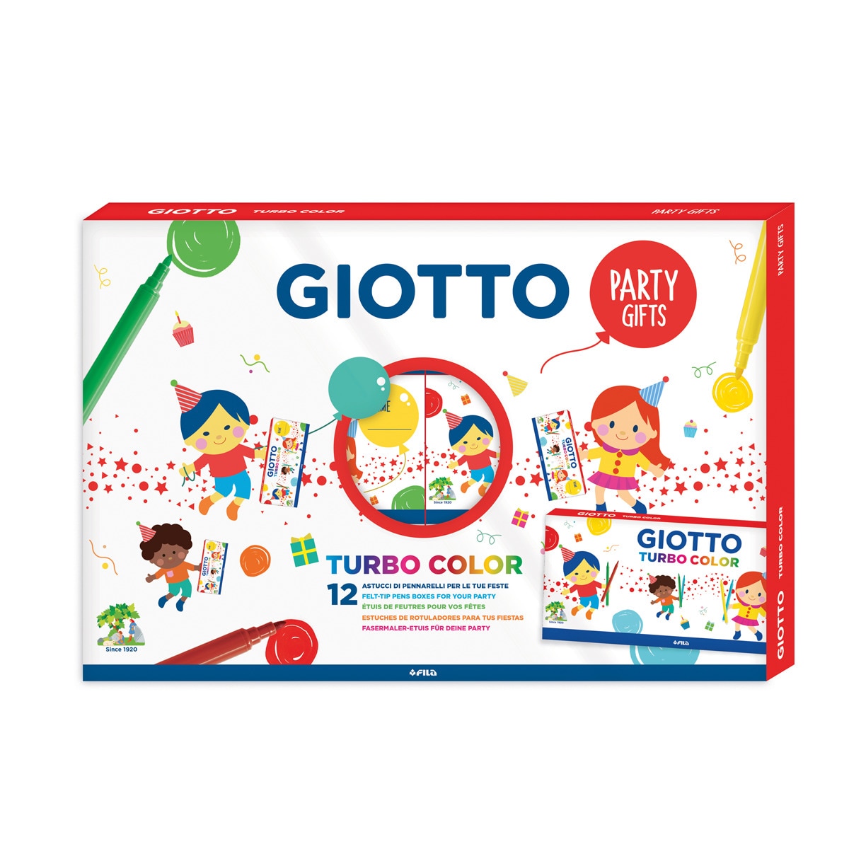 Imagen 0 de Expositor 10 sets rotuladores Turbo Color Party Set Giotto