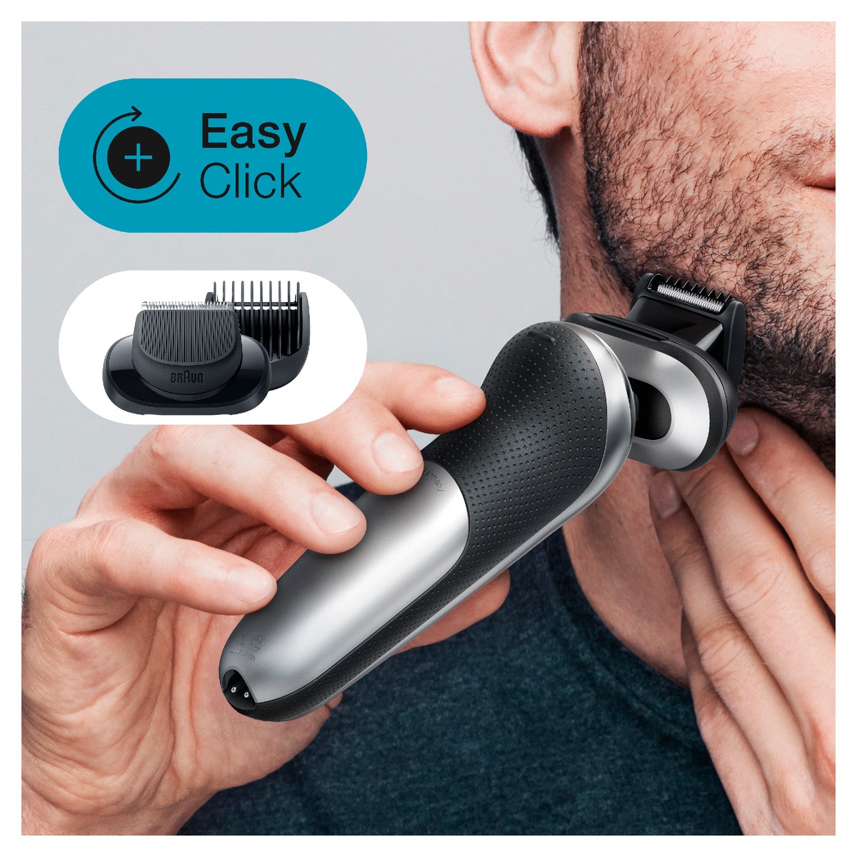 Afeitadora eléctrica Braun Series 7 71-S7500cc,G44 360° Flex, uso en seco y en mojado, con recortadora de barba, centro de limpieza SmartCare Gris-8
