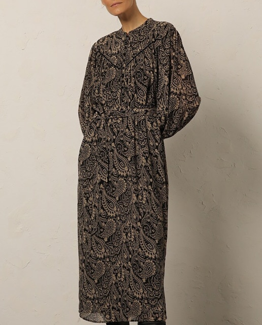 Imagen 0 de Vestido midi estampado canesú Boho Collection