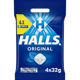 caramelos duros sabor eucalipto original sin azúcar pack 4 envases 32 g - Halls