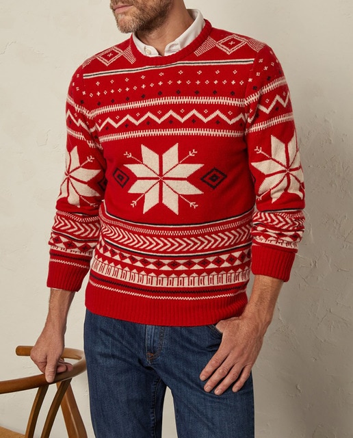 Imagen 0 de Jersey de hombre rojo con el cuello redondo