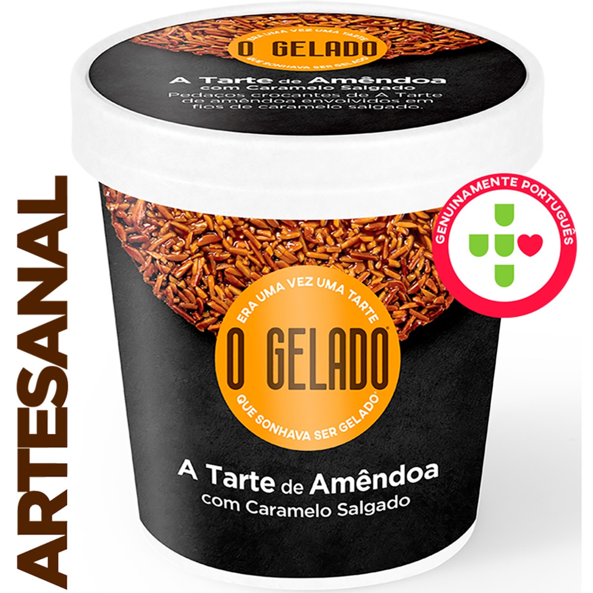 Gelado com Pedaços de Tarte de Amêndoa e Caramelo Salgado embalagem 460 ml