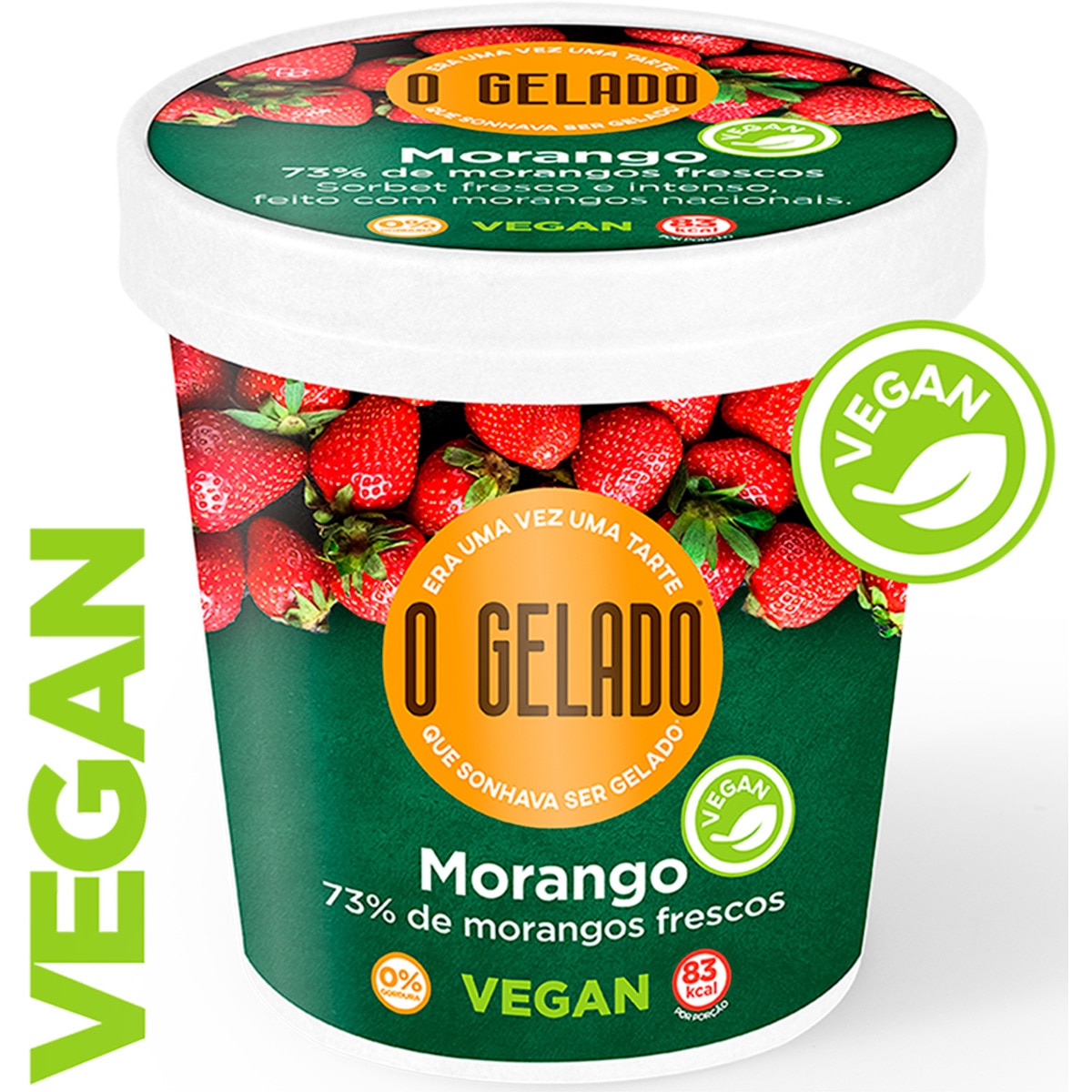 Sorbet de Morango Vegan embalagem 460 ml