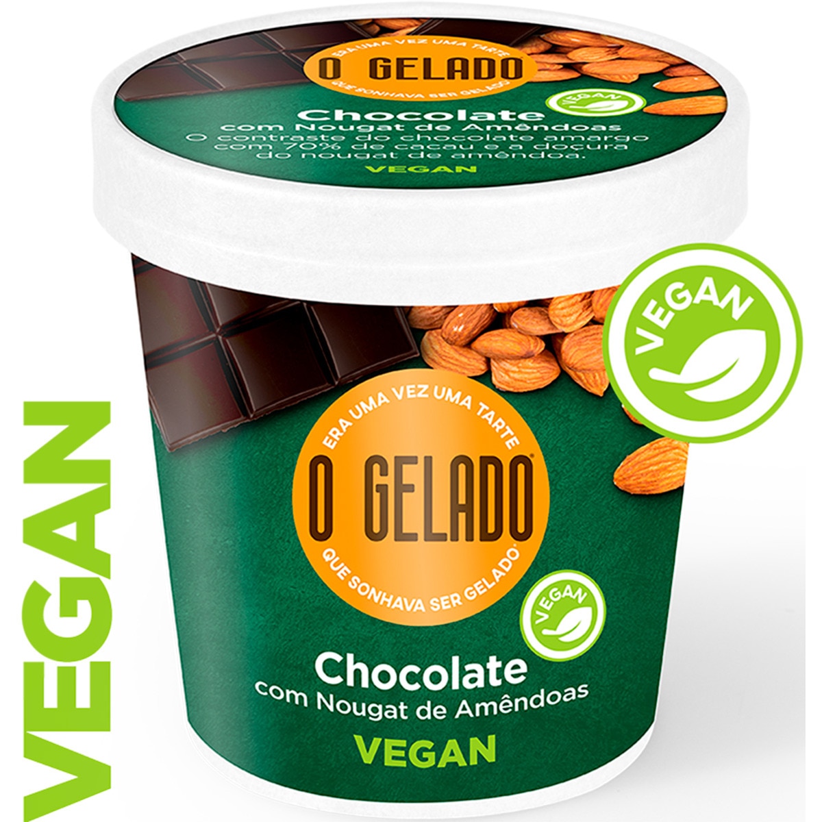 Gelado á Base de Vegetal Chocolate com Nougat e Amêndoa copo 460 ml