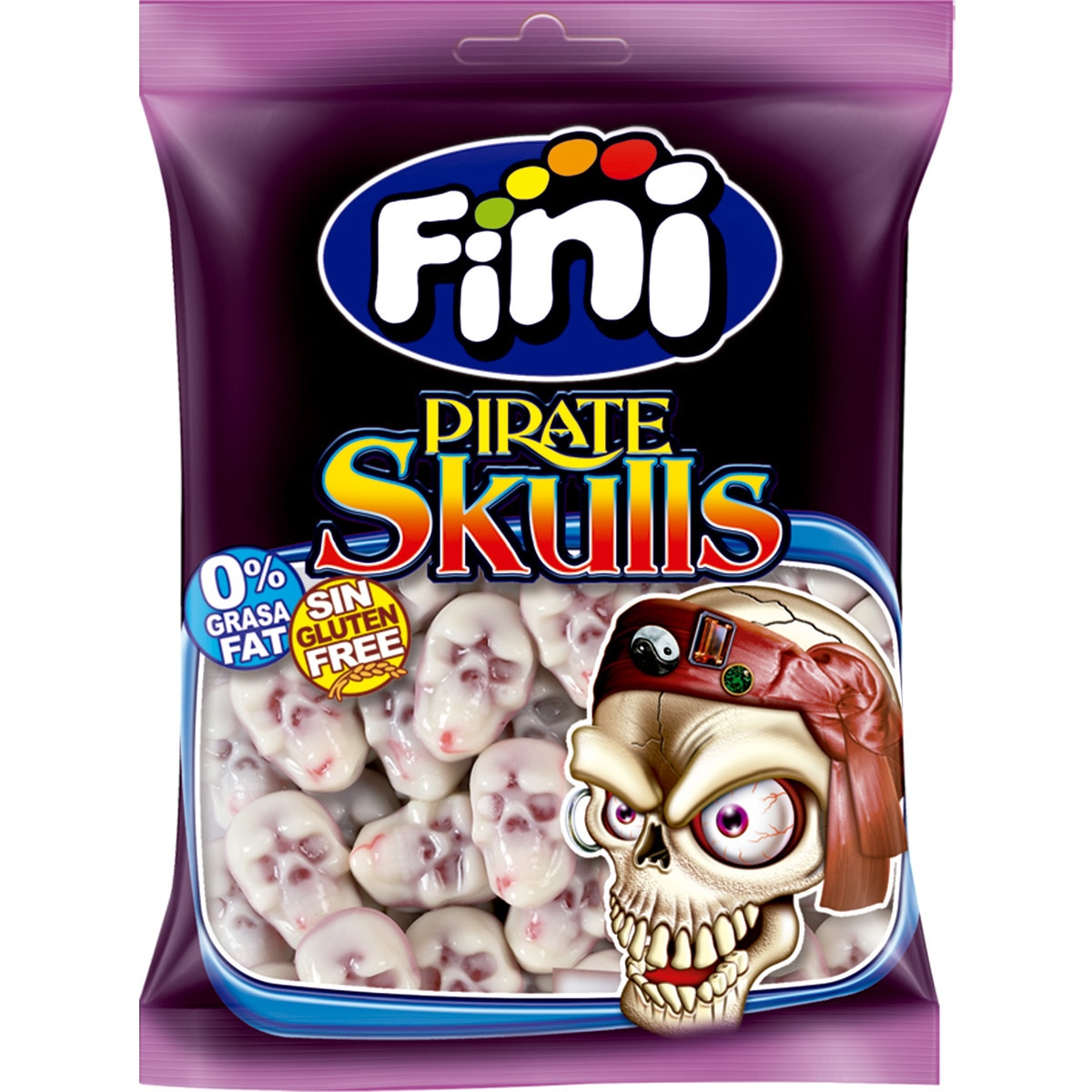 Gomas Caveiras de Piratas embalagem 90 g