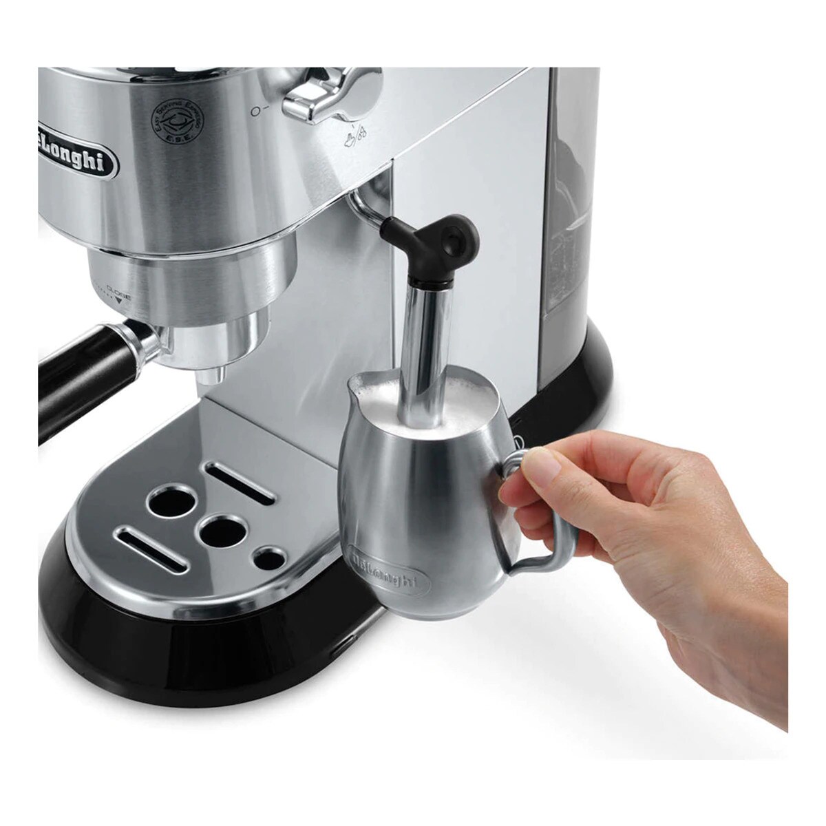 Cafetera espresso manual de bomba De´Longhi Dedica EC685.M con sistema cappuccino Plata-9