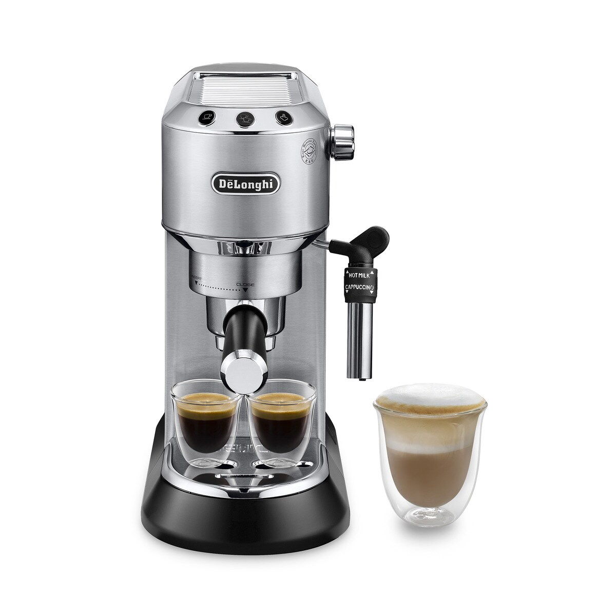 Cafetera espresso manual de bomba De´Longhi Dedica EC685.M con sistema cappuccino Plata-8