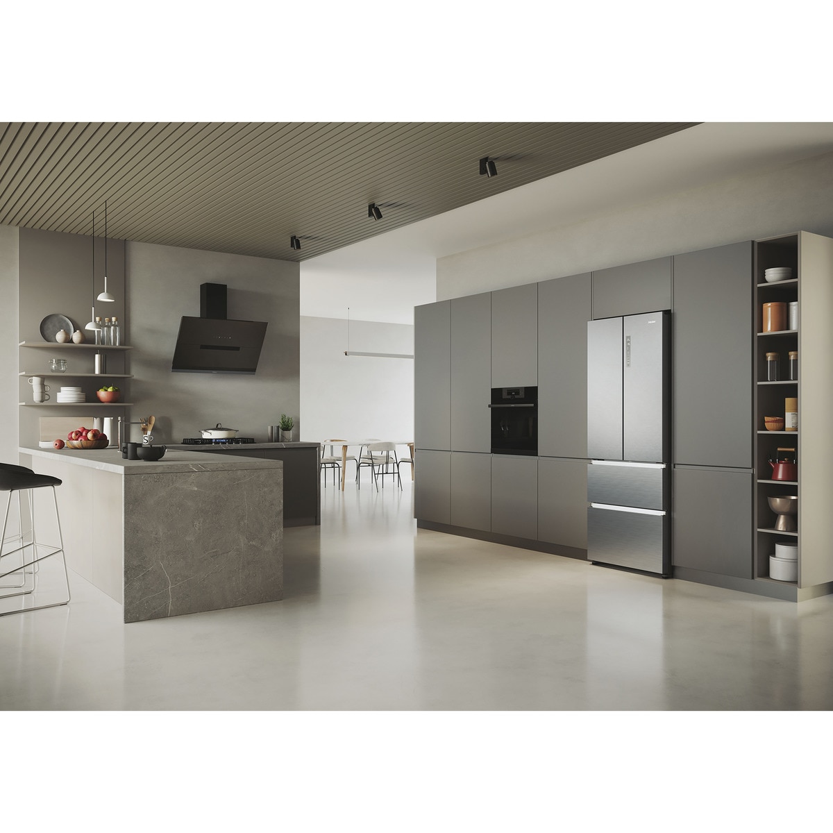 Frigorífico Americano Haier de 4 Portas Série 5 HFR5719ENMG No Frost MyZone Plus French Door 70 de 190 cm - Silver Inox-22