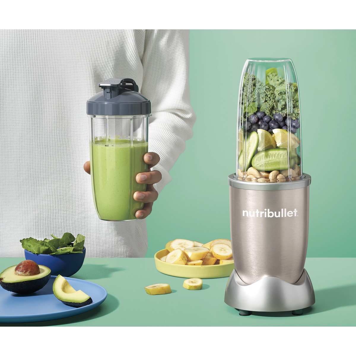 Batidora Personal Nutribullet Pro NB907CP 900W con vaso de viaje Champagne-7