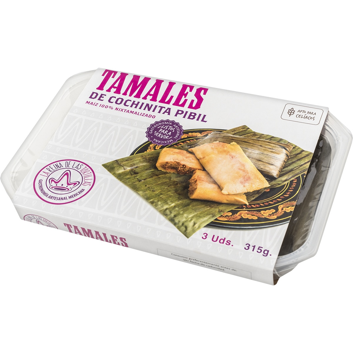 tamales de cochinita pibil bandeja 315 g